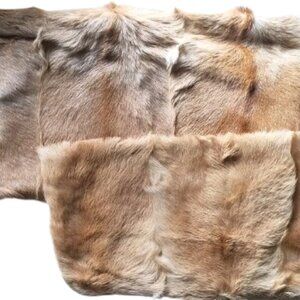 NWOT Natural Blonde Real GOAT FUR Lumbar Pillow Covers, Lined  - SET OF 2